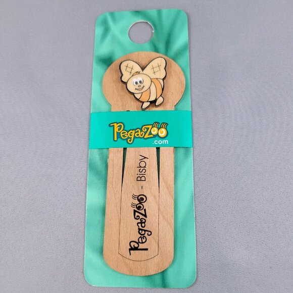 Keychain Bee Pegazoo “Bisby” Ring And Bee Bookmark Made In Canada From Maple - Picture 7 of 10